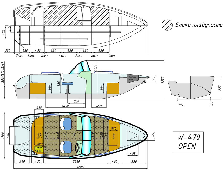 чертёж для - Wyatboat-470 Open
